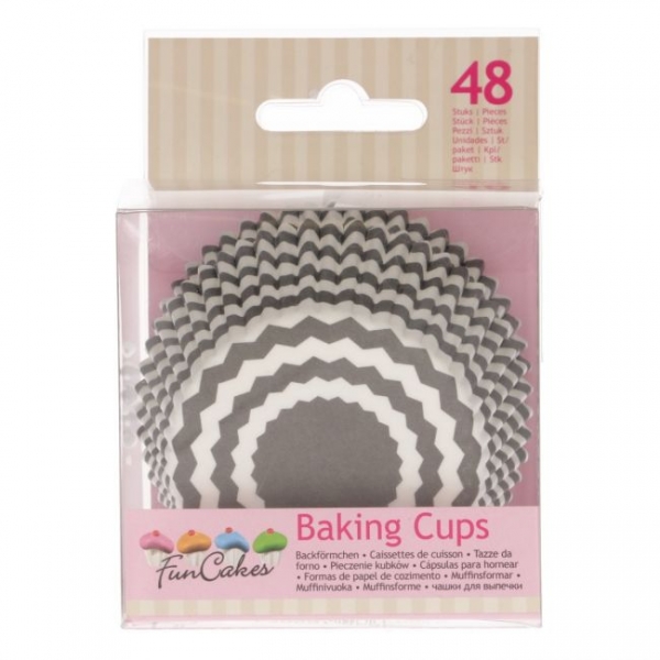 Cupcake Baking Cases - Chevron Gray